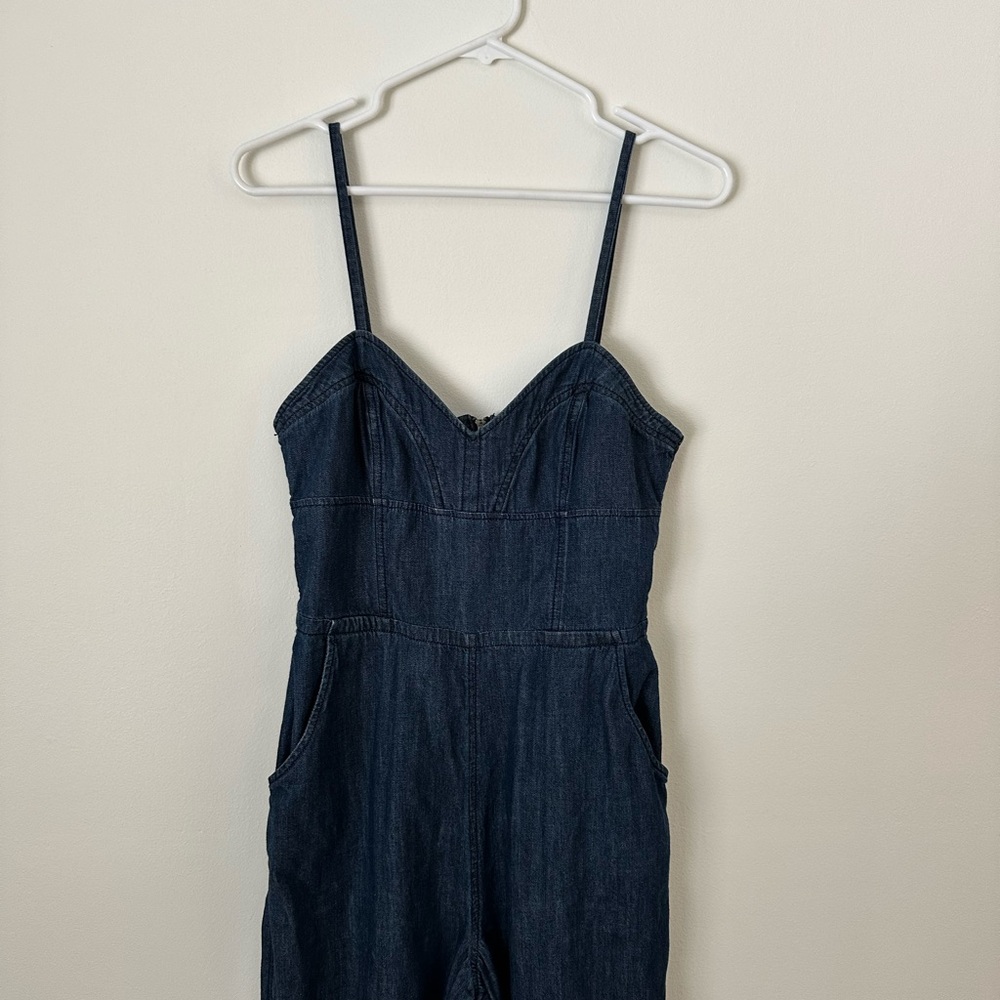 Express Dark Blue Women's Denim Romper - Picture 3 of 6